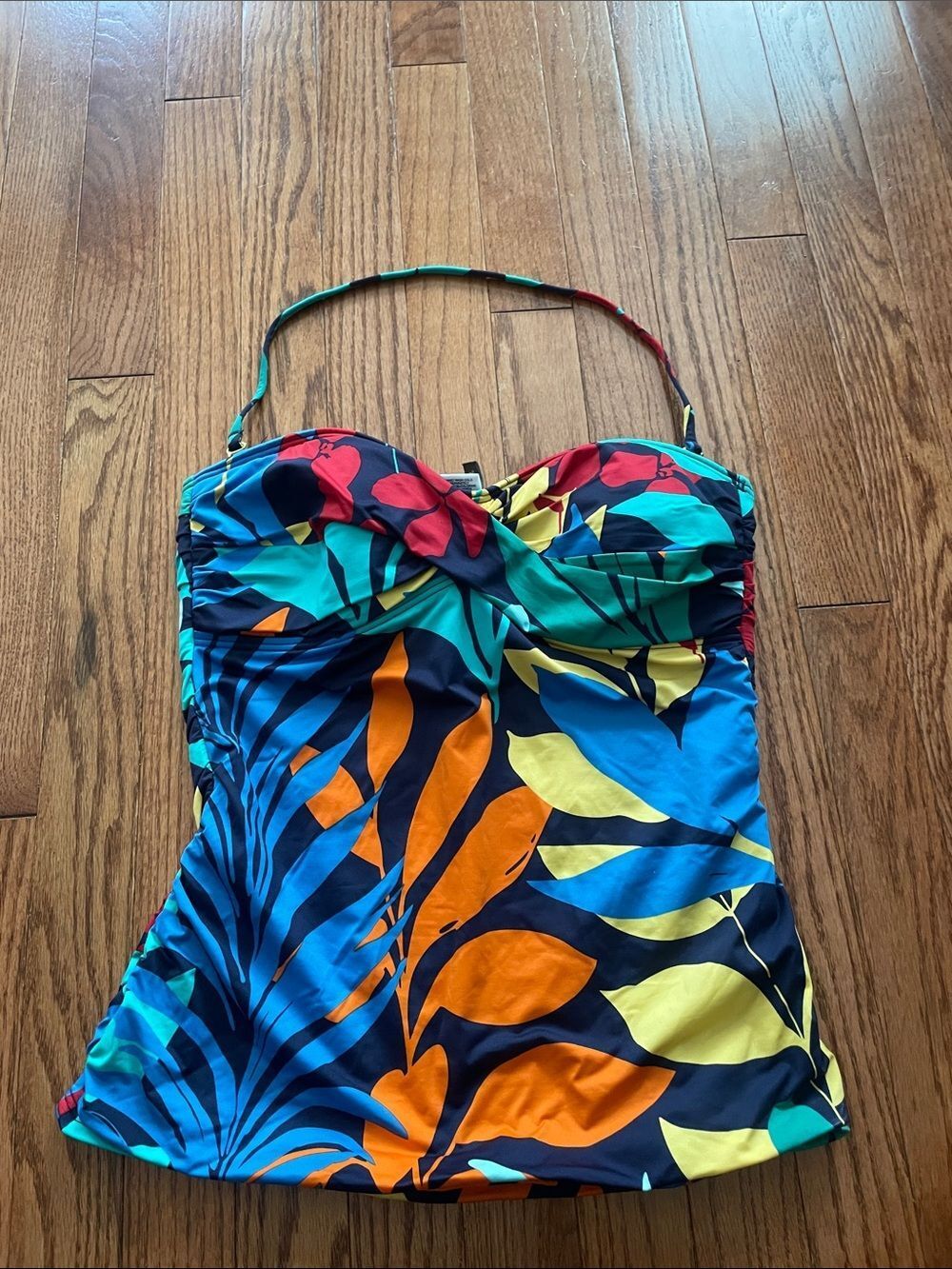 Tommy Bahama Multicolor Palm Print Halter Tankini Top Women’s Sz Small